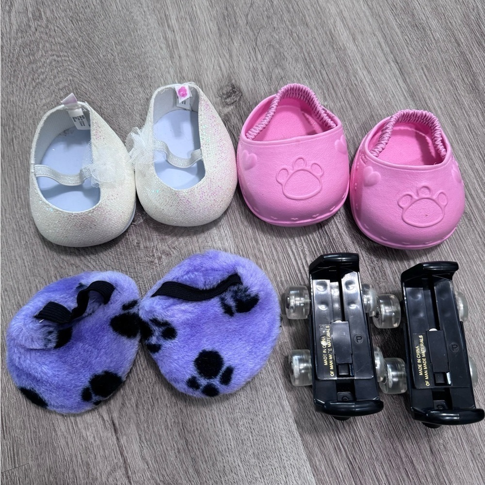 Build A Bear Workshop Shoe Lot Roller Skates Slippers Glitter Stuffed Animal